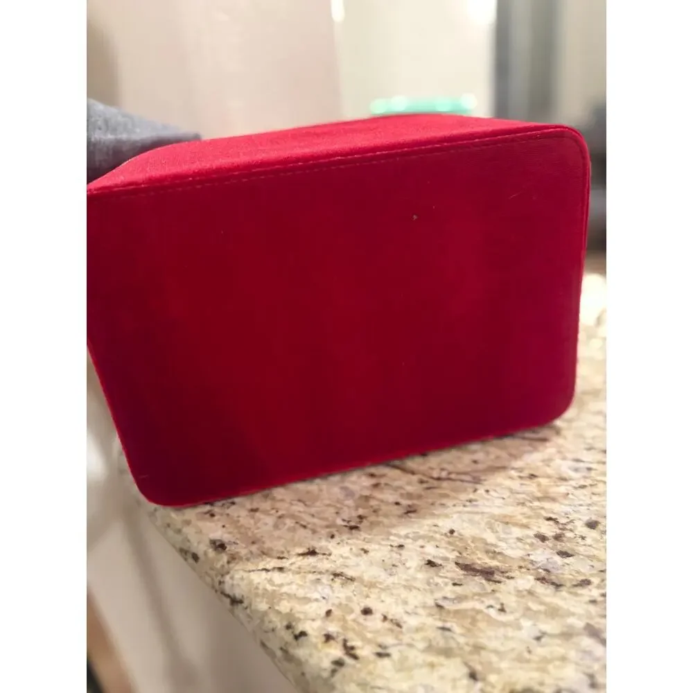 Estée Lauder Red Velvet Holiday Train Case – Limited Edition Bow Makeup Bag NEW
